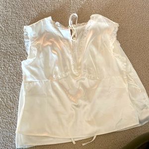 Commense - Lace Trim Satin Skirt Set